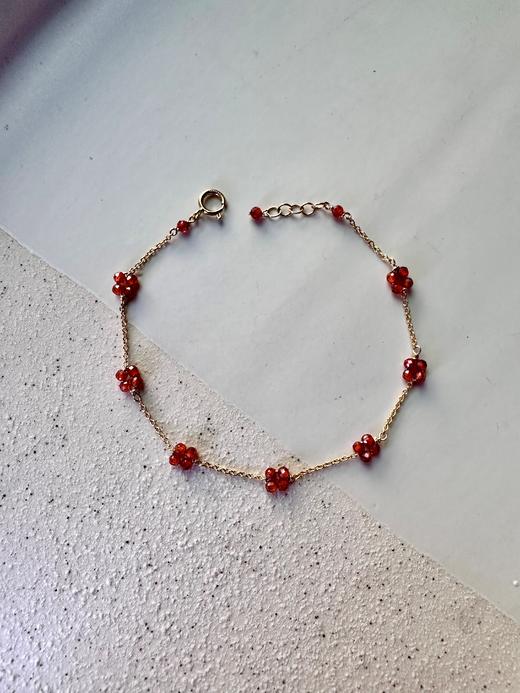 SpoiledBrat Jewelry彩色宝石四瓣小花手链 绿松石 石榴石 绿玉髓 锆石 手链 商品图8
