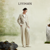 LIYIHAN 2026春新款通勤亚麻夹克上衣女米白色外套套装小众设计感 商品缩略图2