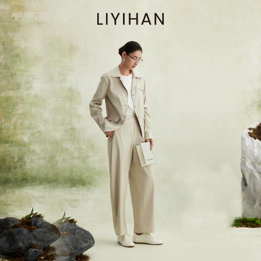 LIYIHAN 2026春新款通勤亚麻夹克上衣女米白色外套套装小众设计感 商品图2
