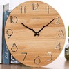 美国 LAIGOO 12英寸木质木纹底壁挂石英时钟 创意镂空数字 无框无玻璃 商品缩略图2