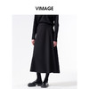 VIMAGE纬漫纪垂坠质感女士简约黑色高腰A字半身裙2026春季新款V2506204 商品缩略图2