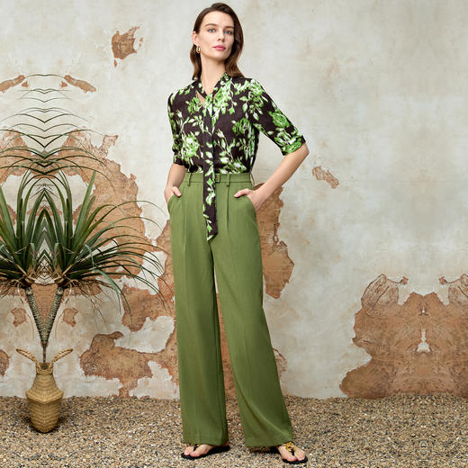 EITIE爱特爱简约高腰显瘦百搭通勤干练休闲裤春新款8105811 商品图8