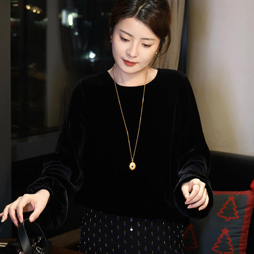 【预售7天】良木礼圆领衬衫（飘带）（1776） 商品图3