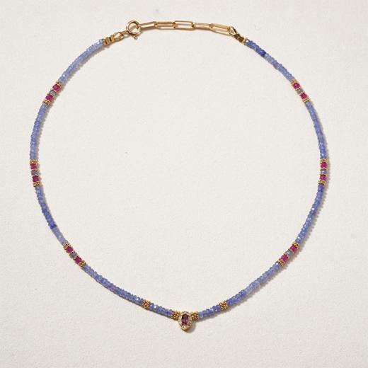 北京仓｜Tityaravy-Taevy-坦桑石 粉色红宝石 碧玺 钻石 项链［法国设计师］ 商品图3