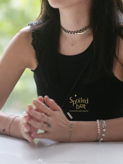 SpoiledBrat Jewelry14k注金尖晶石蕾丝颈链 商品图1