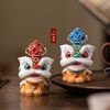 瑞狮擎珠【红绣球+蓝绣球】茶宠摆件一对 商品缩略图1