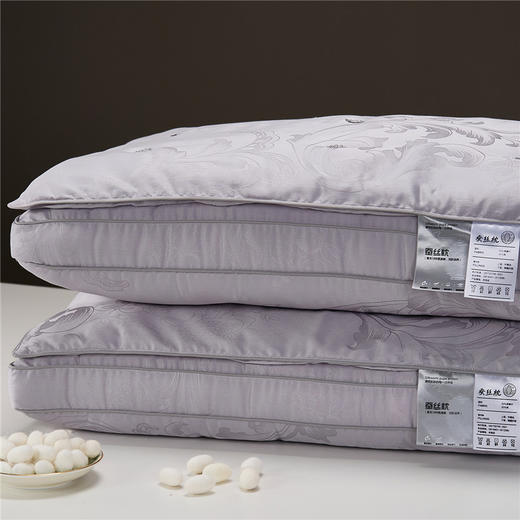 自然醒凤尾花蚕丝枕-花朵柞蚕丝枕芯大提花莱赛尔蚕丝枕头XK 商品图5