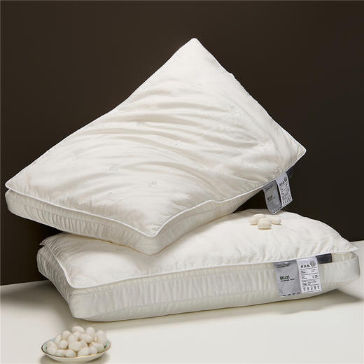 自然醒凤尾花蚕丝枕-花朵柞蚕丝枕芯大提花莱赛尔蚕丝枕头XK 商品图9