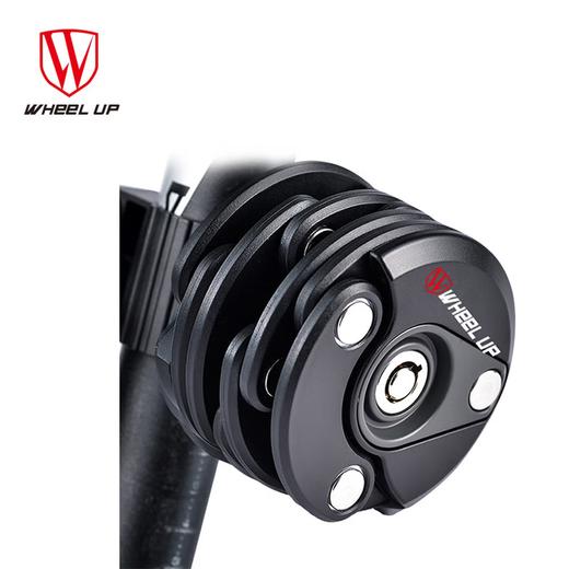 WHeeL UP 自行车锁防盗链条汉堡锁 迷你单车配件折叠锁【含汉堡锁+钥匙+锁架】黑灰款 商品图1