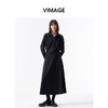 VIMAGE纬漫纪垂坠质感女士简约黑色高腰A字半身裙2026春季新款V2506204 商品缩略图1