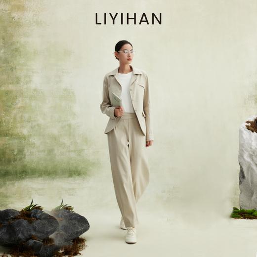 LIYIHAN 2026春新款通勤亚麻夹克上衣女米白色外套套装小众设计感 商品图1