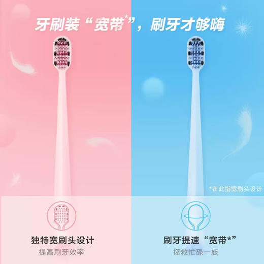 （1.20直播）舒客宽头高密旋洁牙刷蓝粉色2支装*2 商品图3