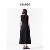 VIMAGE纬漫纪极简背心小黑裙坑条空气层无袖连衣裙2026春季新款V2507202 商品缩略图4