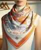 壮锦纹样桑蚕丝丝巾90*90cm 商品缩略图3