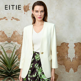EITIE爱特爱气质干练高级感纯色收腰西装外套女春季新款8103808