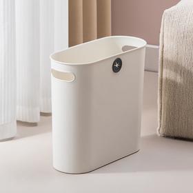 美国 LAIGOO 窄身塑料垃圾桶 带圆形垃圾袋孔 9L容量 适用于浴室、厨房、办公室、卧室