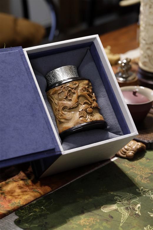 柿柿（事事）如意°锡胆竹雕茶叶罐 商品图13