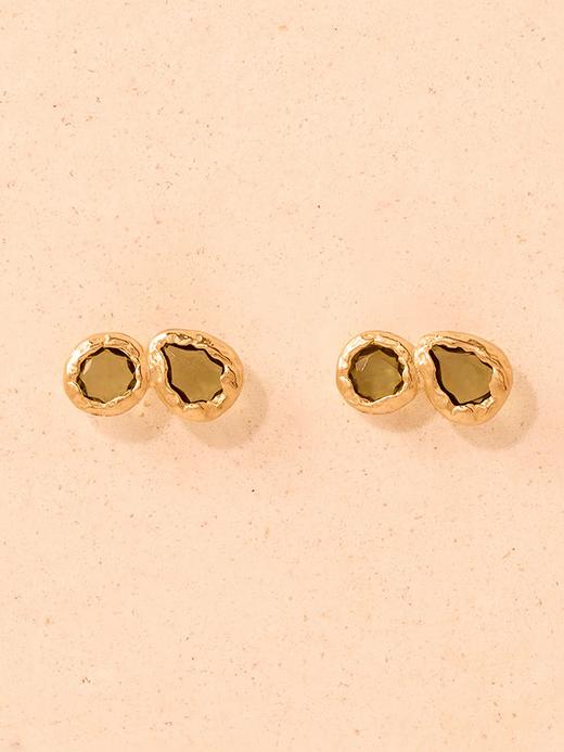 北京仓｜Agapee-LYSIANA-金色 圆形 水滴 耳环［法国设计师］ 商品图1