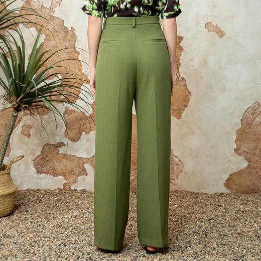 EITIE爱特爱简约高腰显瘦百搭通勤干练休闲裤春新款8105811 商品图9