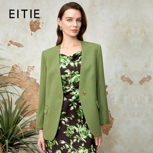 EITIE爱特爱气质干练高级感纯色收腰西装外套女春季新款8103808 商品图1