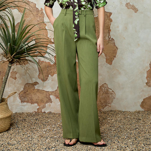 EITIE爱特爱简约高腰显瘦百搭通勤干练休闲裤春新款8105811 商品图6