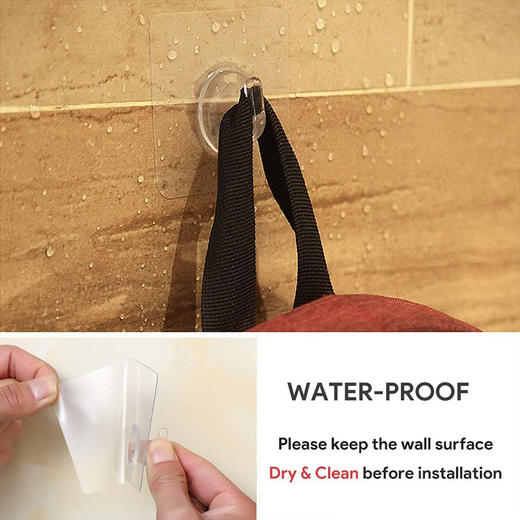 【12个装】美国 LAIGOO 透明粘贴式挂钩 粘力强劲 防水防潮 商品图2