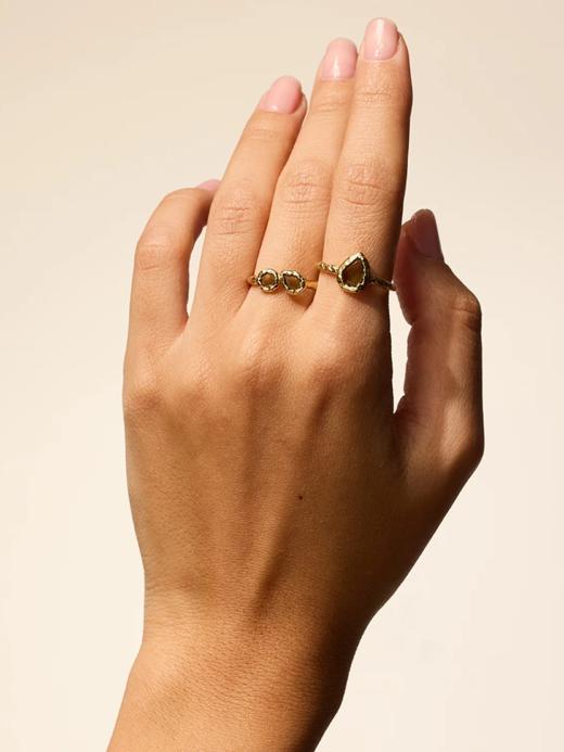 北京仓｜Agapee-LYSIANA-金色 圆形 水滴 戒指［法国设计师］ 商品图1