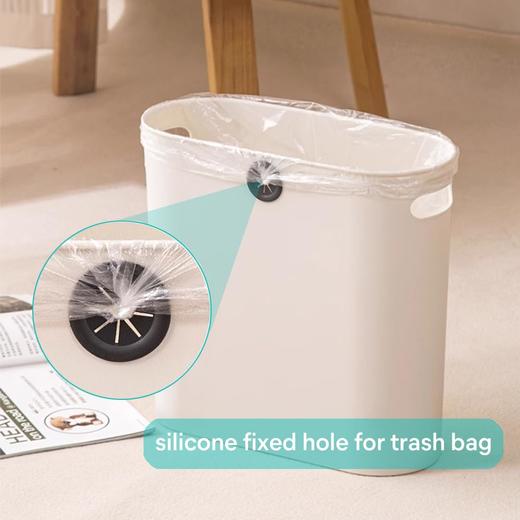美国 LAIGOO 窄身塑料垃圾桶 带圆形垃圾袋孔 9L容量 适用于浴室、厨房、办公室、卧室 商品图1