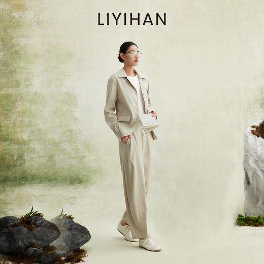 LIYIHAN 2026春新款通勤亚麻夹克上衣女米白色外套套装小众设计感 商品图3