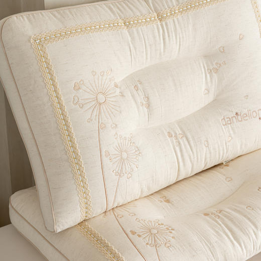 自然醒亚麻蒲公英枕-棉麻枕芯刺绣亚麻枕头XK 商品图10