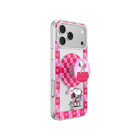 【史努比的情书】史努比的情书 POPCASE手机壳 MagSafe Popcase磁吸款 手机壳&圆啪嗒组合 粉色 Snoopy 爱心 格纹 iPhone17/16