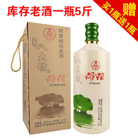 [白酒]五粮液八大坊荷花酒52度2.5L【库存老酒买1坛送1坛】