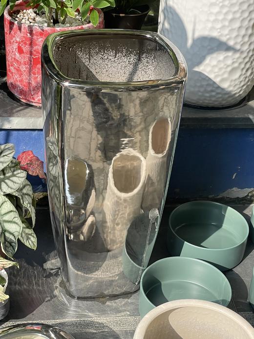 银色陶瓷落地盆（大） 商品图0