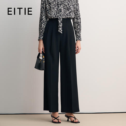 EITIE爱特爱简约直筒显瘦高腰百搭休闲裤2026春季新款8505210 商品图0