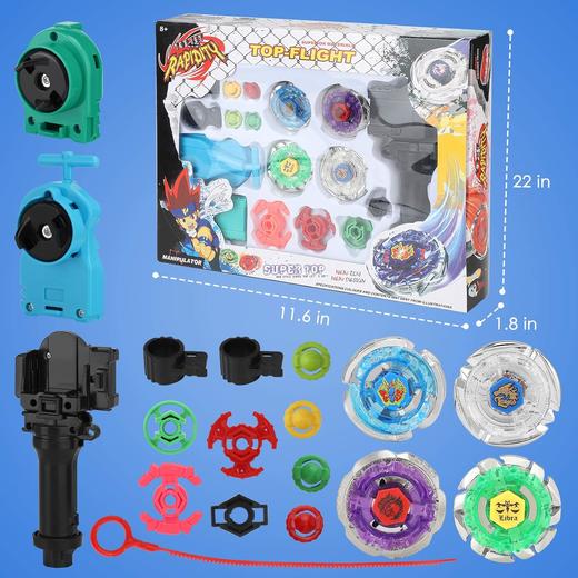 美国 Ruolan 战斗陀螺玩具套装 安全材质 精美礼盒 商品图0