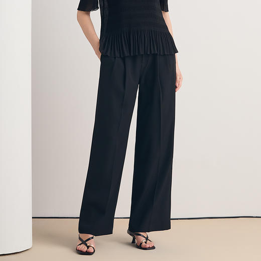 EITIE爱特爱简约直筒显瘦高腰百搭休闲裤2026春季新款8505210 商品图4