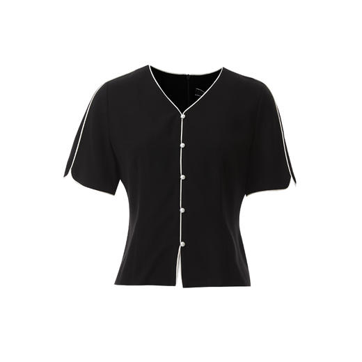 EITIE爱特爱V领通勤显瘦精致百搭上衣2026春季新款8513213 商品图6