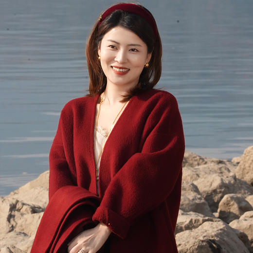 【特价不退换】【预售7天/长款】良木礼山羊绒大衣（围巾）(D11105) 商品图4