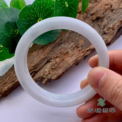 派瑞翡翠 翡翠手镯 糯种 白色 商品图1