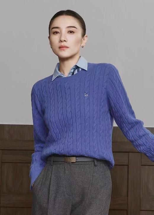 宋佳同款秋日穿搭来啦！ HAZZYS 三色绞花毛衣 商品图3