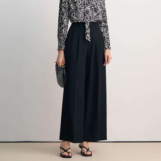 EITIE爱特爱简约直筒显瘦高腰百搭休闲裤2026春季新款8505210 商品图3