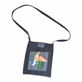 【绿色蔷薇】「不被收回的风车」手工牛仔复古拼布大容量斜挎包