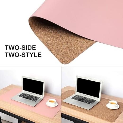 Aelfox 80X40CM天然软木双面使用鼠标垫  适用于办公写字桌笔记本电脑桌垫 商品图7
