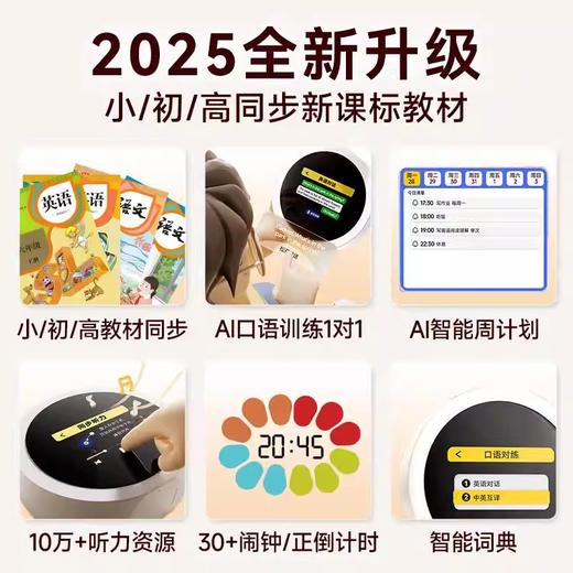 名校堂-时间宝机器人AI英语语音智能闹钟儿童早教机学习故事机 商品图4