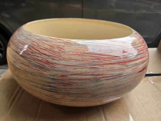 粉色七彩陶瓷盆 商品图0