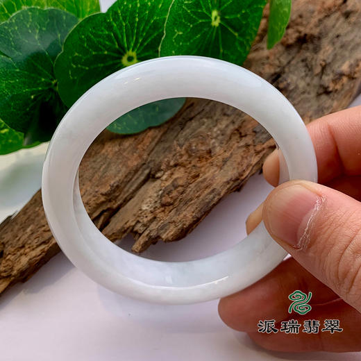 派瑞翡翠 翡翠手镯 糯种 白色 商品图2