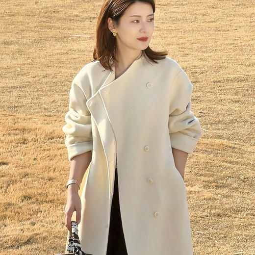 【特价不退换】【预售7天】良木礼羊毛大衣（腰带）（D251101812） 商品图7