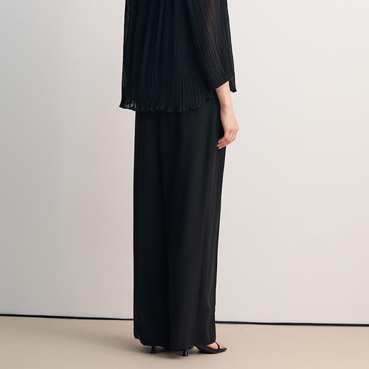 EITIE爱特爱时尚高腰系带直筒阔腿通勤长裤2026春新款8505213 商品图4