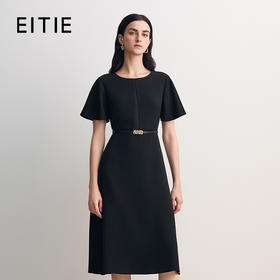 EITIE爱特爱时尚圆领显瘦舒适通勤连衣裙2026春季新款8507206