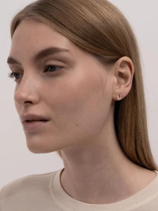 北京仓｜Skultuna-Pave-马蹄形 密钻 金色 耳钉［瑞典设计师］ 商品图0